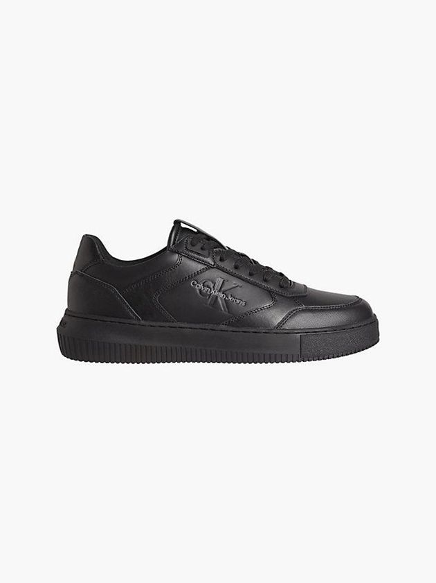 Calvin Klein USA Leather Mens Sneakers Black 8962713-RV